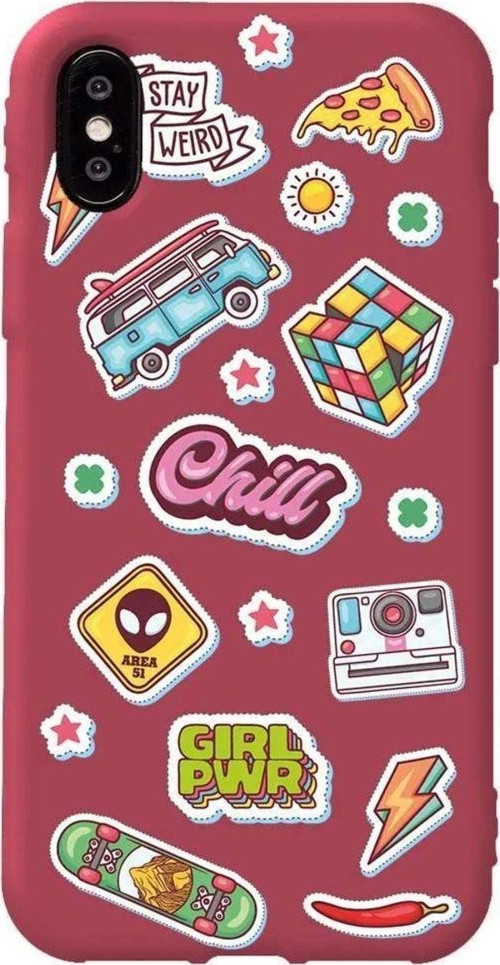 İphone X Bordo Renkli Silikon Telefon Kılıfı - Chill
