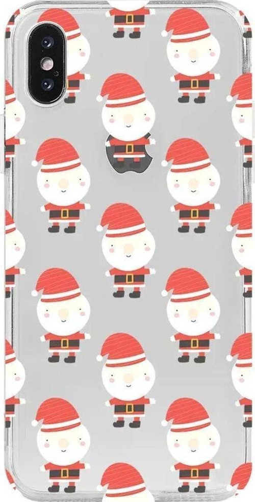 İphone X Seffaf Telefon Kılıfı - Cartoon Claus