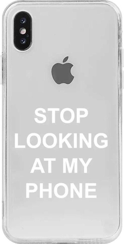 İphone X Seffaf Telefon Kılıfı - Stop Looking