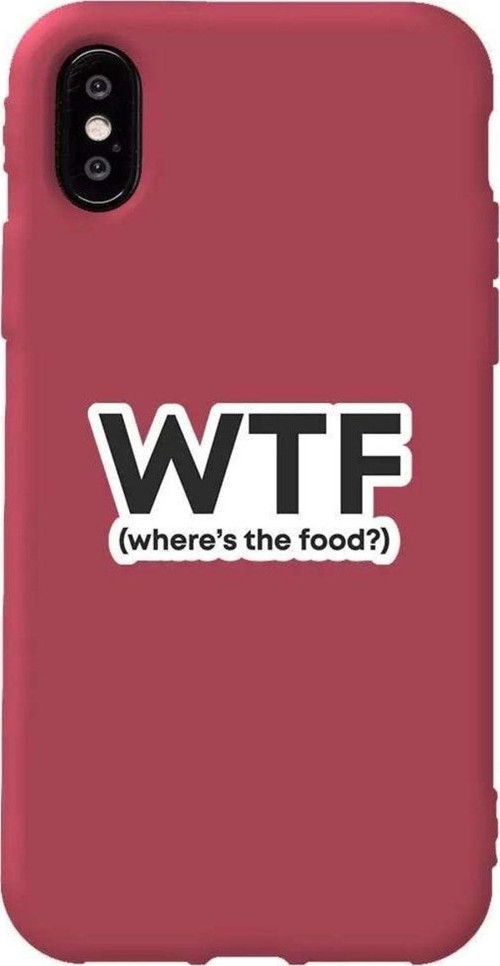 İphone X Bordo Renkli Silikon Telefon Kılıfı - Wtf