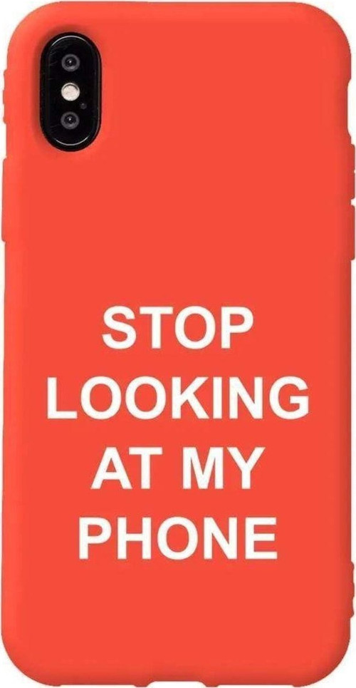 İphone X Turuncu Renkli Silikon Telefon Kılıfı - Stop Looking