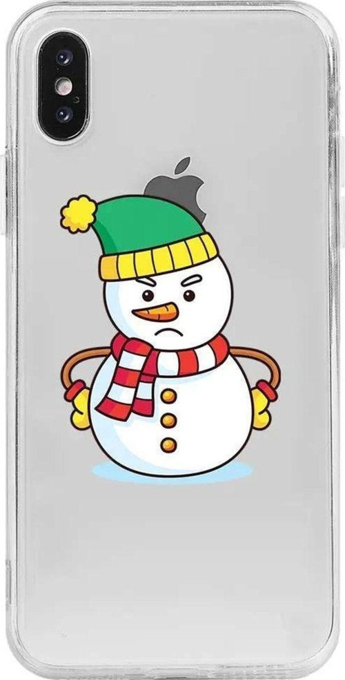 İphone X Uyumlu Seffaf Telefon Kılıfı - Snowman 3