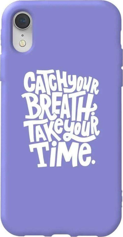İphone XR Lila Renkli Silikon Telefon Kılıfı - Catch Your Breath