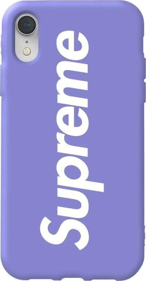 İphone XR Lila Renkli Silikon Telefon Kılıfı - Supreme