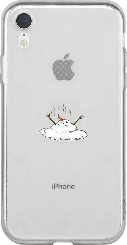 İphone XR Seffaf Telefon Uyumlu Kılıfı - Melting Snowman