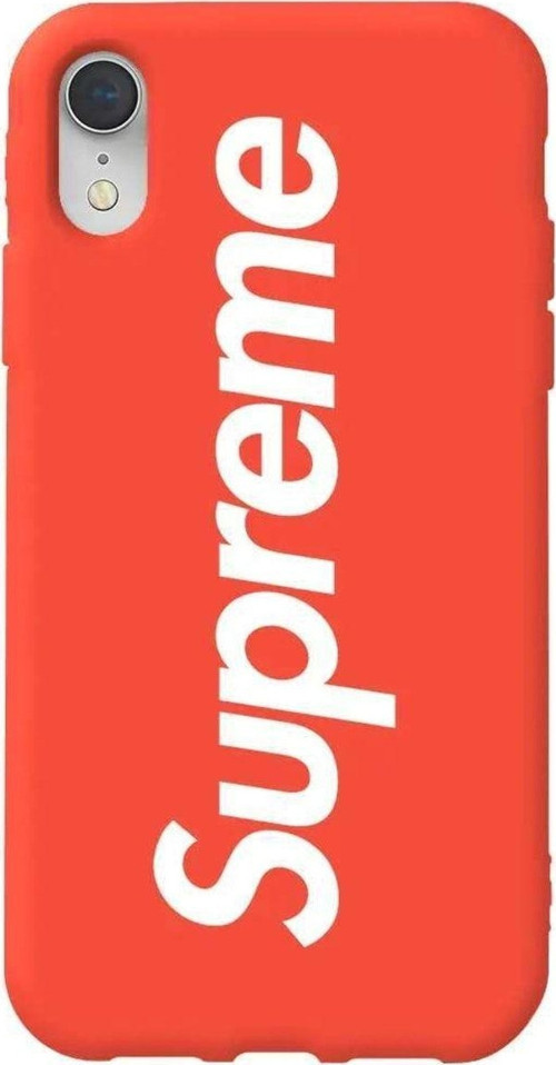 İphone XR Turuncu Renkli Silikon Telefon Kılıfı - Supreme
