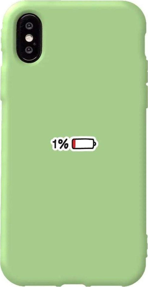 İphone XS Açik Yesil Renkli Silikon Telefon Kılıfı - Low Charge