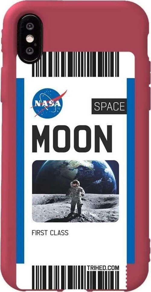 İphone XS Bordo Renkli Silikon Telefon Kılıfı - Moon Bileti