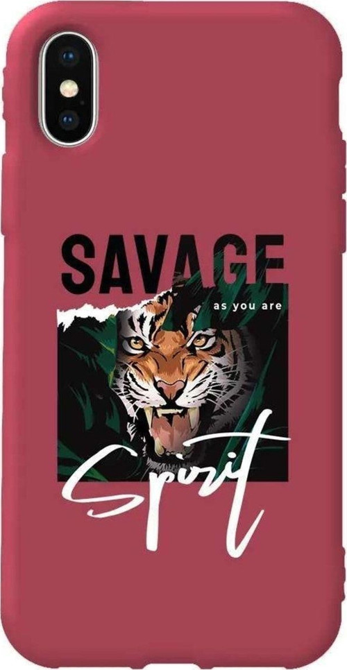 İphone XS Max Bordo Renkli Silikon Telefon Kılıfı - Savage 2