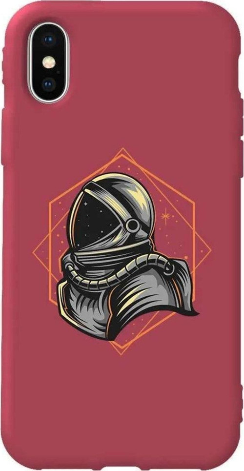 İphone XS Max Bordo Renkli Silikon Telefon Kılıfı - Side Portrait