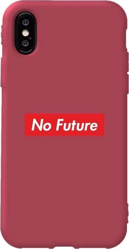 İphone XS Bordo Renkli Silikon Telefon Kılıfı - No Future