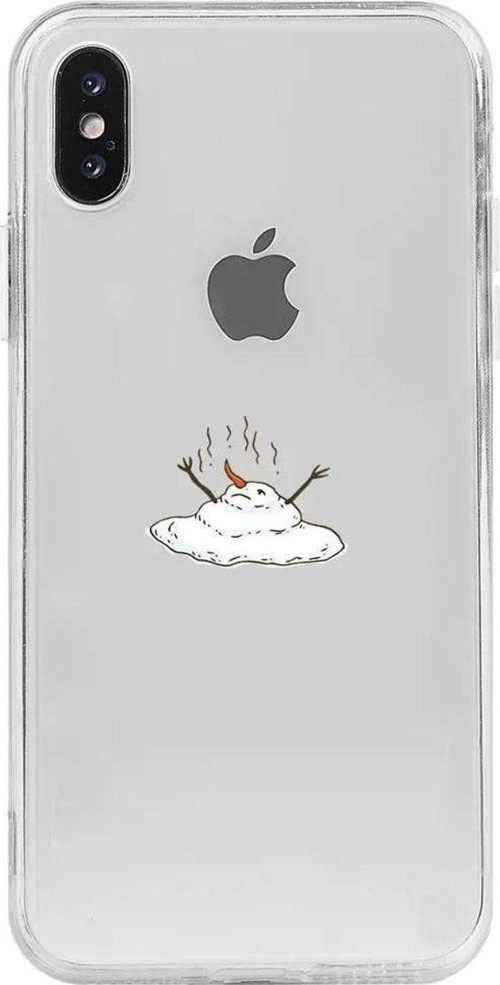 İphone XS Max Uyumlu Seffaf Telefon Kılıfı - Melting Snowman