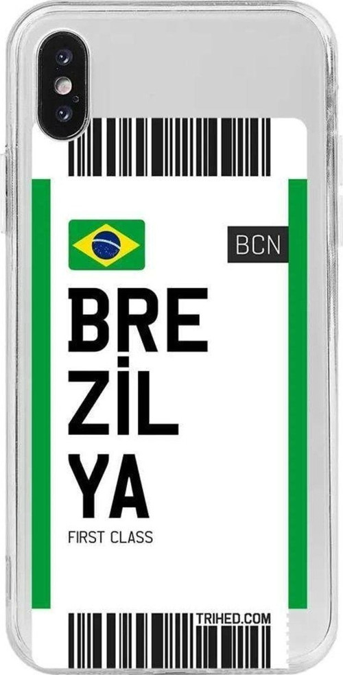 İphone XS Seffaf Telefon Kılıfı - Brezilya Bileti