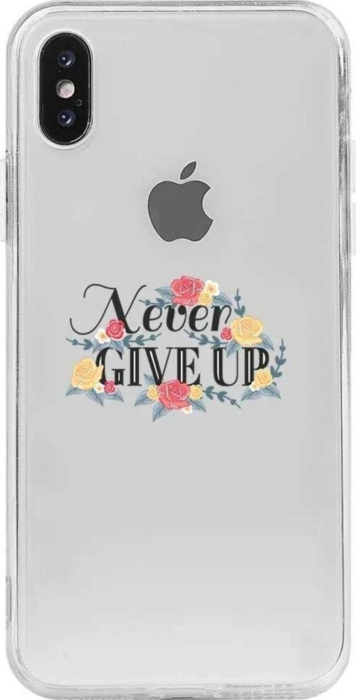 İphone XS Max Seffaf Telefon Kılıfı - Never Give Up 2