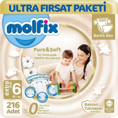 Pure Soft Ultra Avantaj Bebek Bezi 6 Beden 54x4 216 Adet