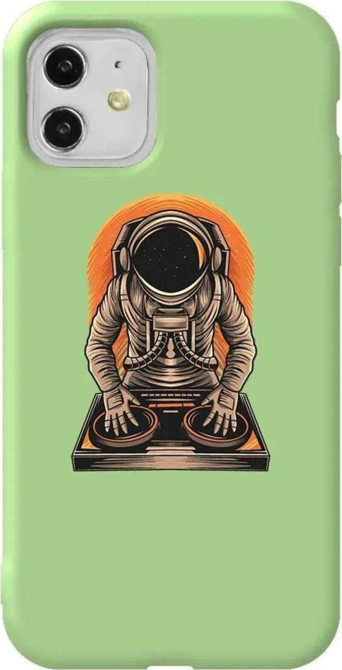 iPhone 11 Açık Yeşil Renkli Silikon Telefon Kılıfı - Dj Astronot