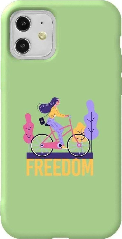 iPhone 11 Açık Yeşil Renkli Silikon Telefon Kılıfı - Freedom