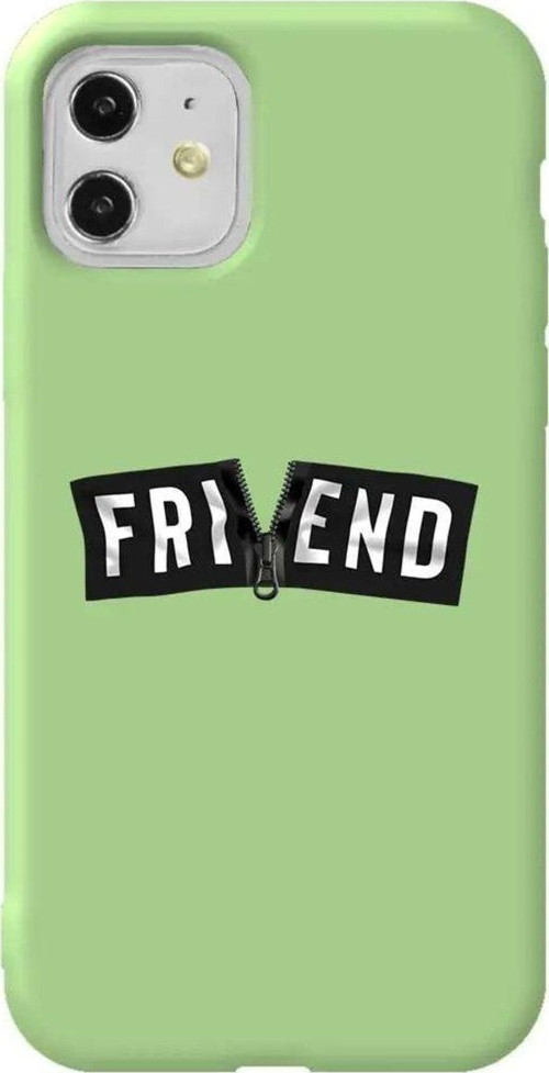 iPhone 11 Açık Yeşil Renkli Silikon Telefon Kılıfı - Friend