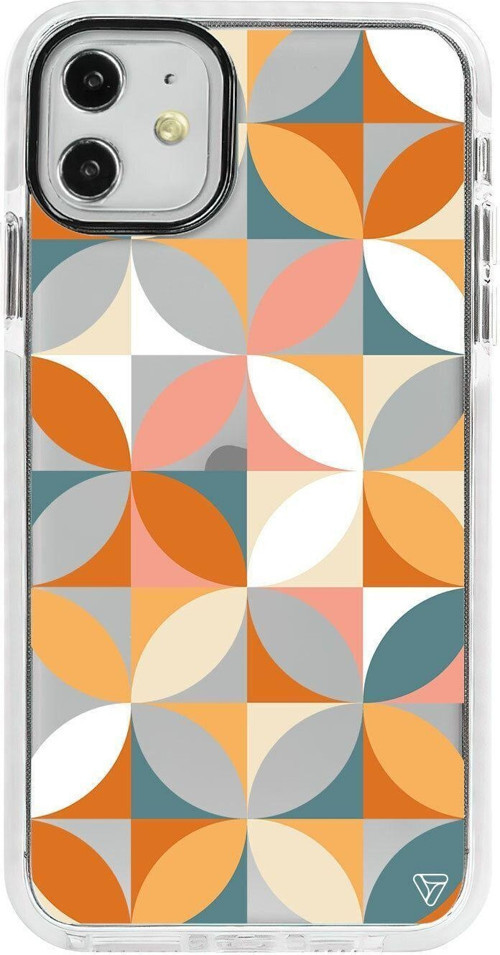 iPhone 11 Beyaz Impact Abstract Desen 6 Premium Telefon Kılıfı