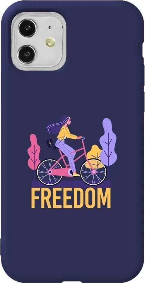 iPhone 11 Lacivert Renkli Silikon Telefon Kılıfı - Freedom