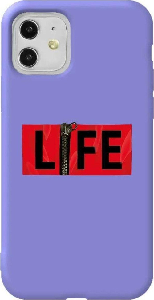iPhone 11 Lila Renkli Silikon Telefon Kılıfı - Life