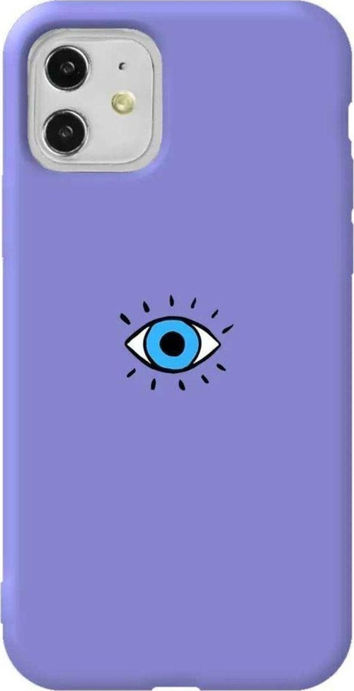 iPhone 11 Lila Renkli Silikon Telefon Kılıfı - One Eye