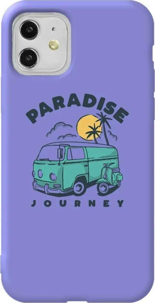 iPhone 11 Lila Renkli Silikon Telefon Kılıfı - Paradise