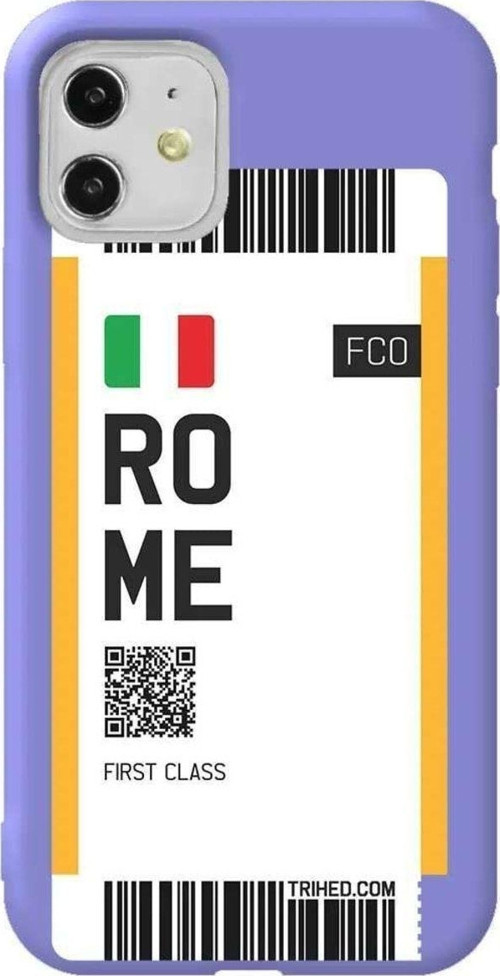 iPhone 11 Lila Renkli Silikon Telefon Kılıfı - Rome Bileti