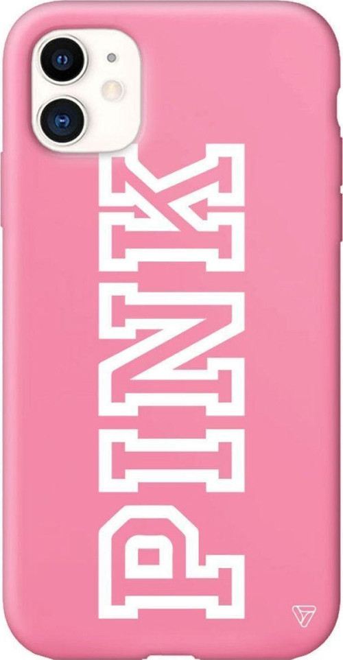 iPhone 11 Pembe Renkli Silikon Pink Dikey Telefon Kılıfı