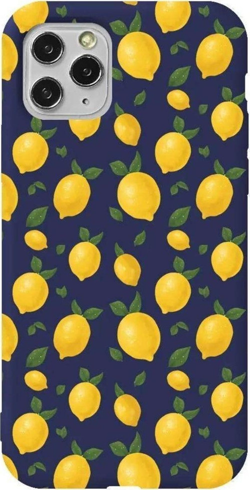 İphone 11 Pro Lacivert Renkli Silikon Telefon Kılıfı - Limon