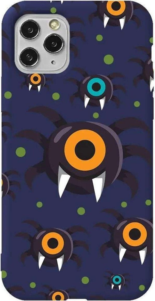İphone 11 Pro Lacivert Renkli Silikon Telefon Kılıfı - Monster Eye