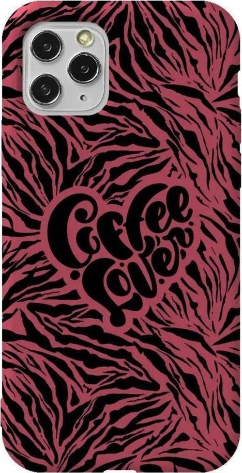 İphone 11 Pro Bordo Renkli Silikon Telefon Kılıfı - Coffee Lover