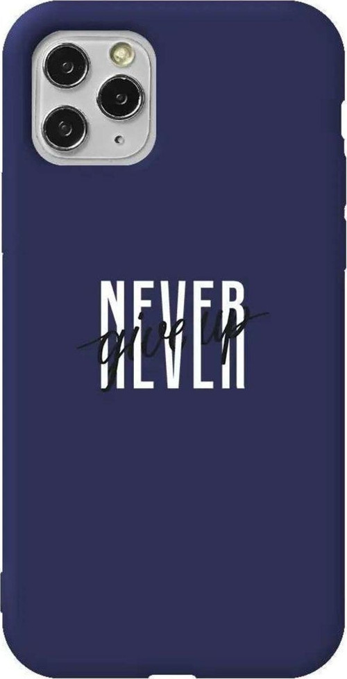 İphone 11 Pro Lacivert Renkli Silikon Telefon Kılıfı - Never Give Up 4