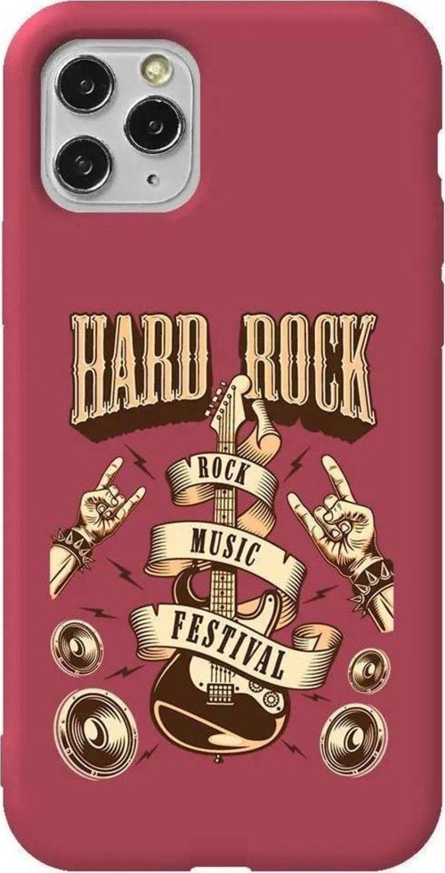 İphone 11 Pro Bordo Renkli Silikon Telefon Kılıfı - Hard Rock