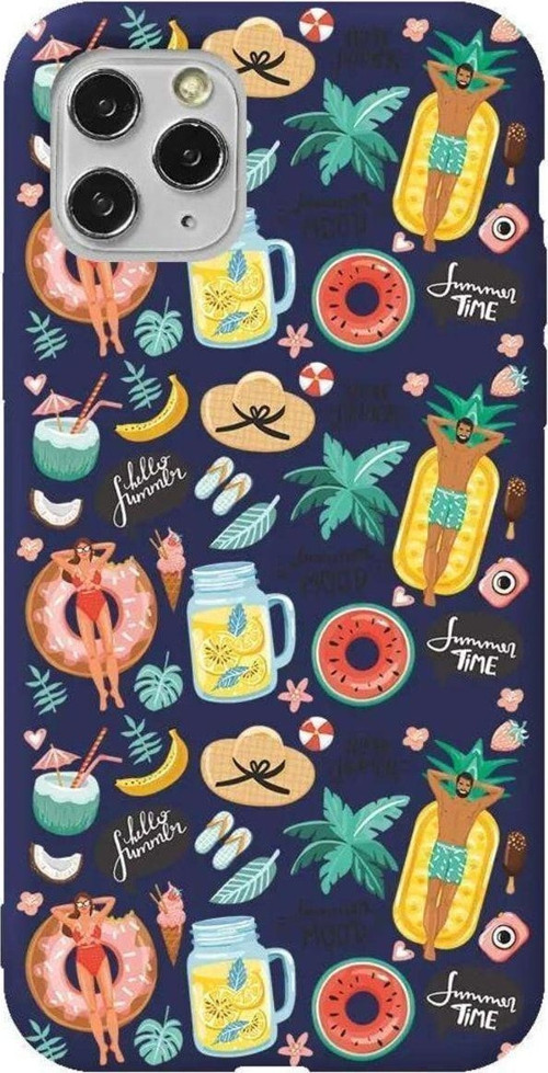 İphone 11 Pro Lacivert Renkli Silikon Telefon Kılıfı - Summer Mood