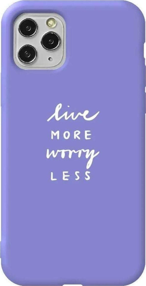 İphone 11 Pro Max Lila Renkli Silikon Telefon Kılıfı - Love More