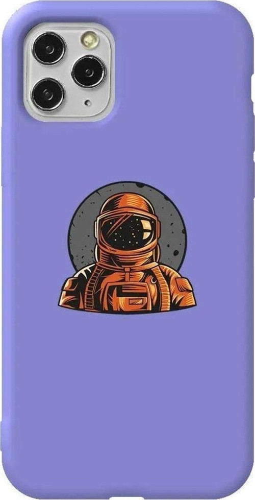 İphone 11 Pro Max Lila Renkli Silikon Telefon Kılıfı - Marsli