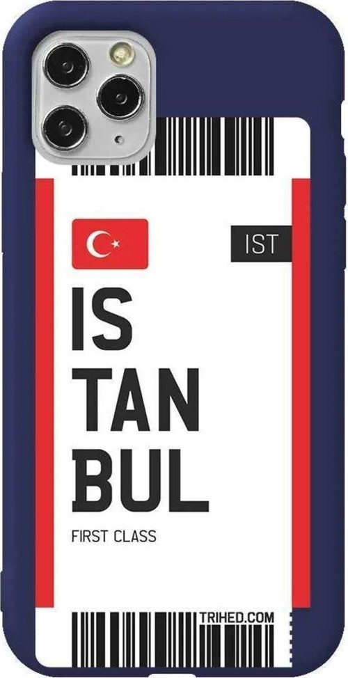 İphone 11 Pro Max Lacivert Renkli Silikon Telefon Kılıfı - Istanbul Bileti