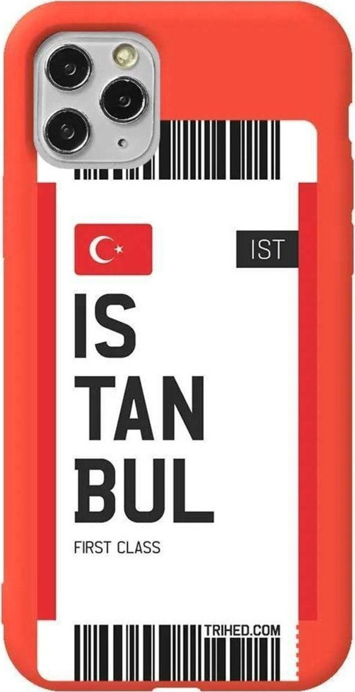 İphone 11 Pro Max Turuncu Renkli Silikon Telefon Kılıfı - Istanbul Bileti