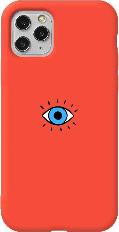 İphone 11 Pro Max Turuncu Renkli Silikon Telefon Kılıfı - One Eye