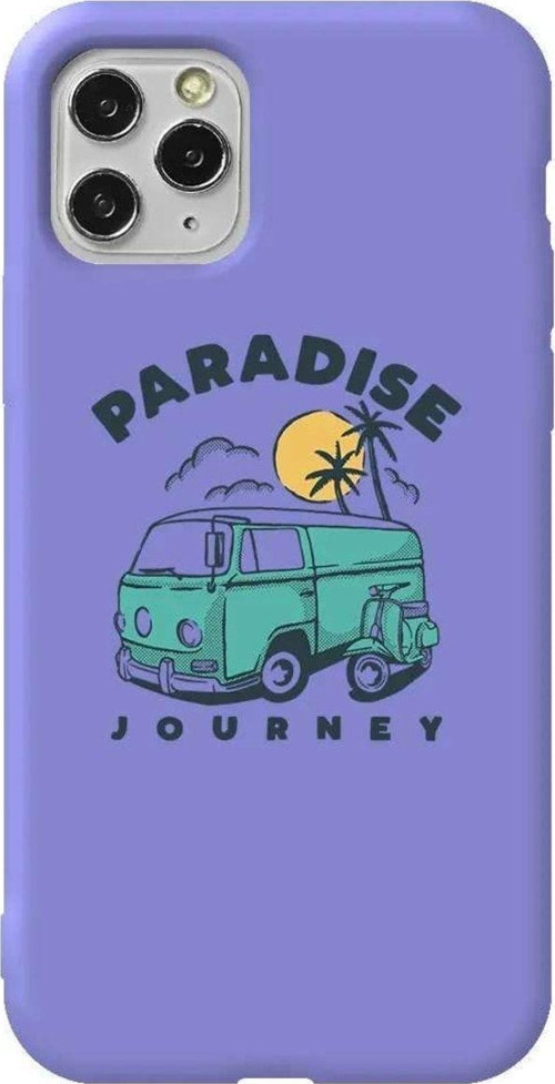 İphone 11 Pro Lila Renkli Silikon Telefon Kılıfı - Paradise
