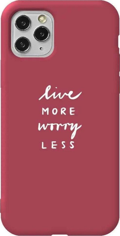 İphone 11 Pro Max Bordo Renkli Silikon Telefon Kılıfı - Love More