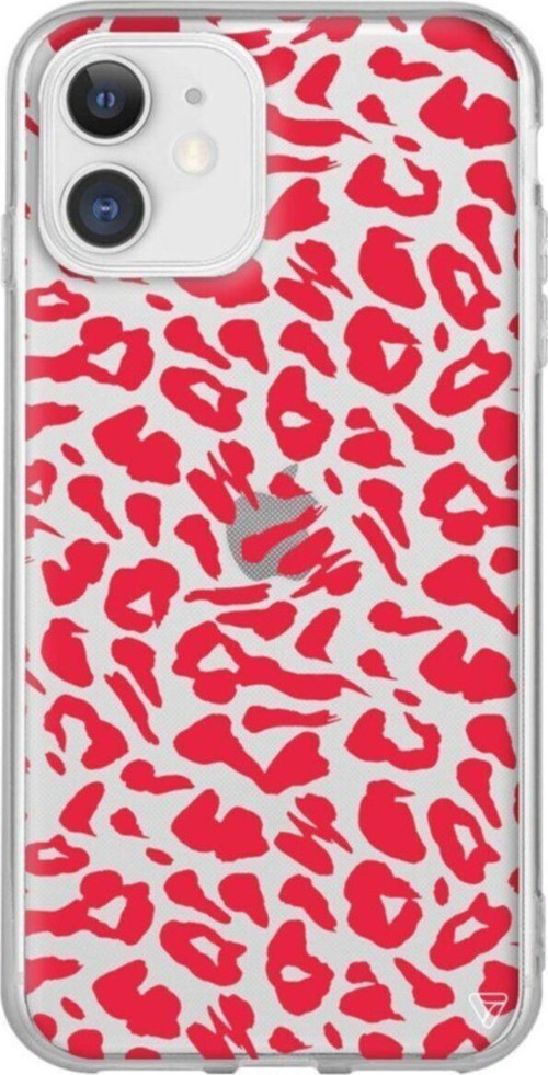 iPhone 11 Şeffaf Silikon Leopar Rose Telefon Kılıfı