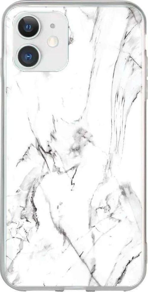 iPhone 11 Seffaf Telefon Kılıfı - Beyaz Mermer 1