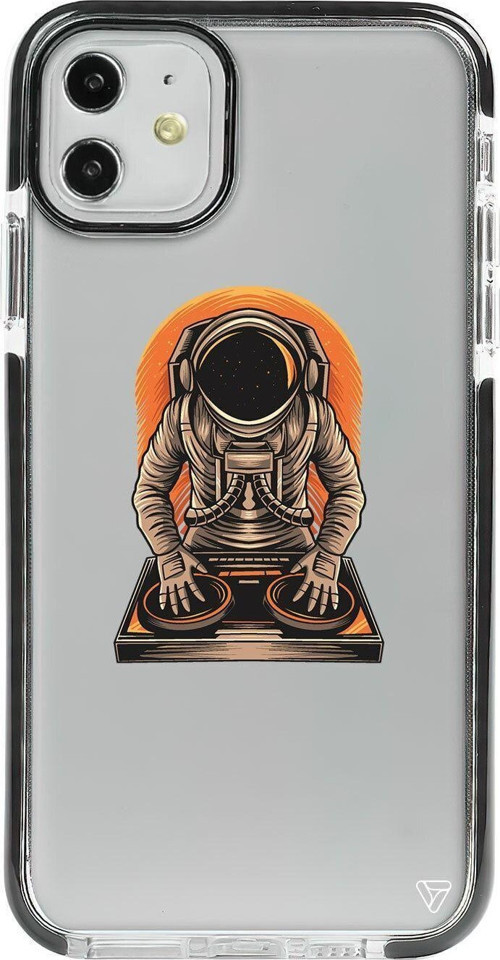 iPhone 11 Siyah Impact Dj Astronot Premium Telefon Kılıfı