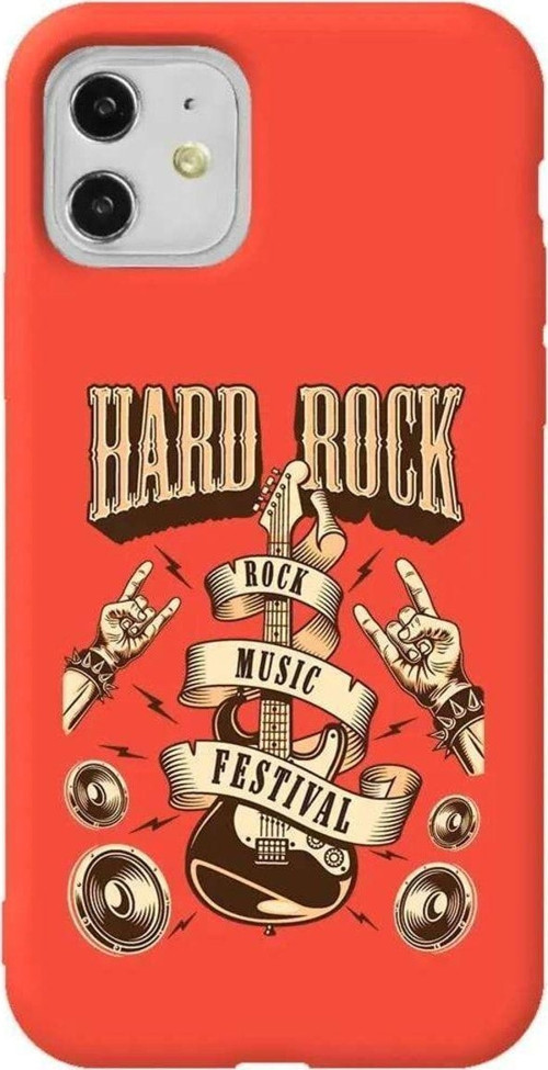 iPhone 11 Turuncu Renkli Silikon Telefon Kılıfı - Hard Rock