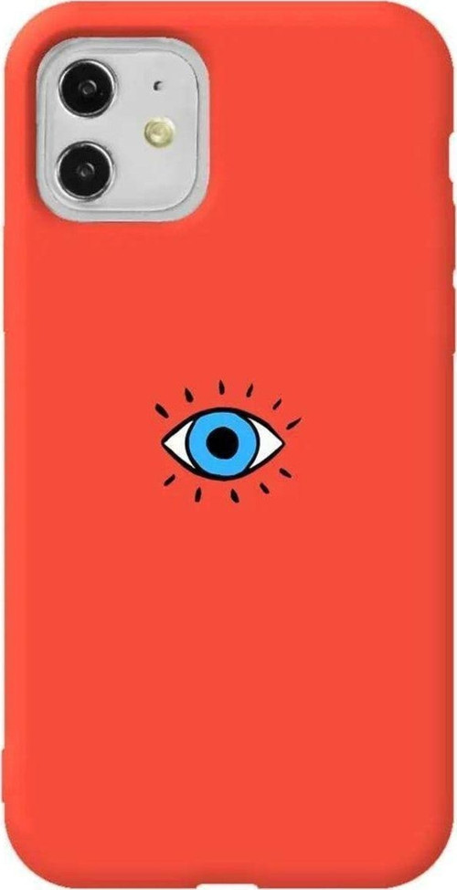 iPhone 11 Turuncu Renkli Silikon Telefon Kılıfı - One Eye