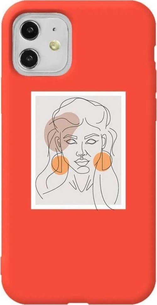 iPhone 11 Turuncu Renkli Silikon Telefon Kılıfı - Orange Earrings