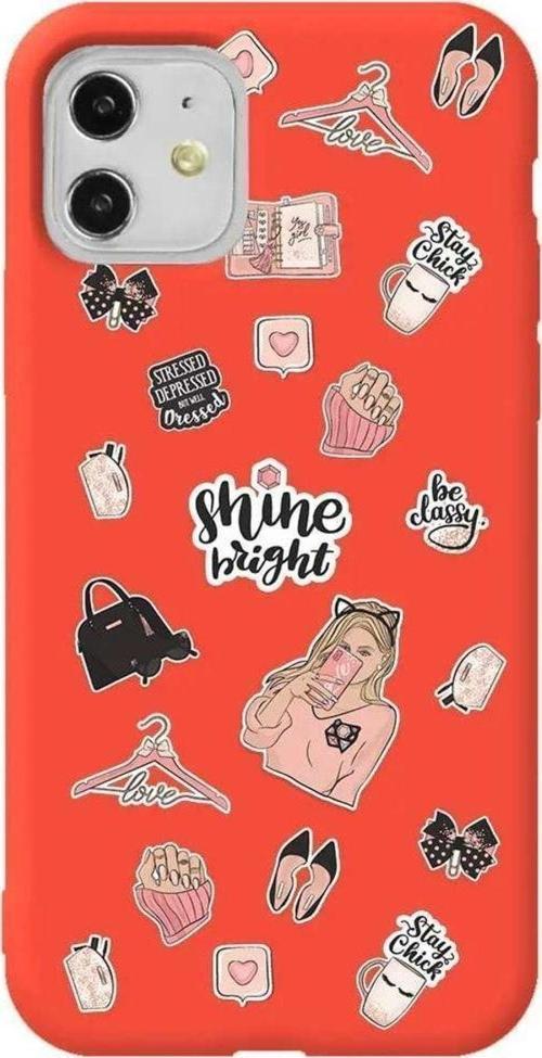 iPhone 11 Turuncu Renkli Silikon Telefon Kılıfı - Shine Bright