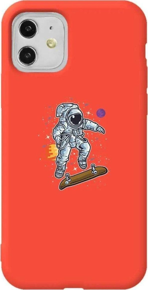 iPhone 11 Turuncu Renkli Silikon Telefon Kılıfı - Yer Çekimi